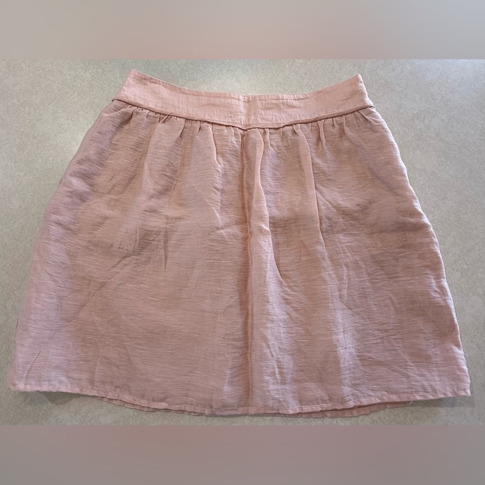 Ann Taylor Loft linen Light Pink A-Line Skirt Size 6